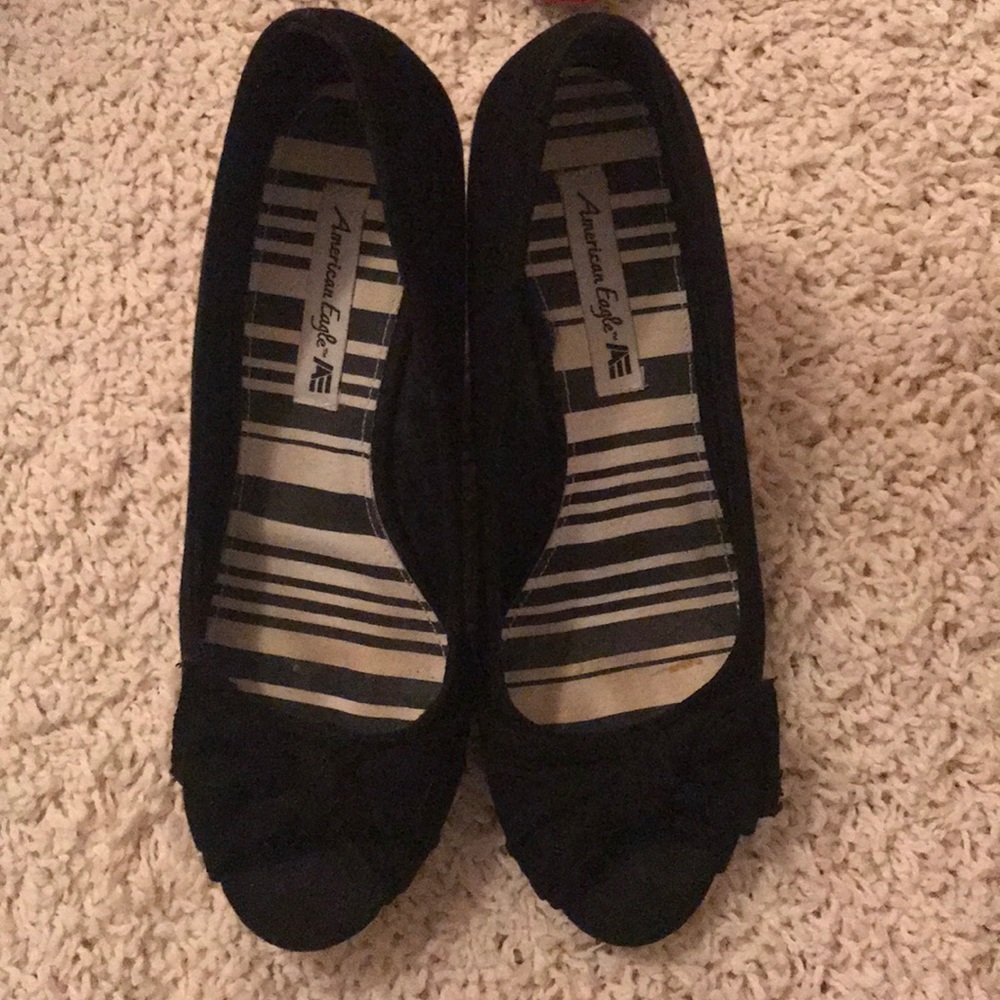 Black American Eagle wedges with cork bottom